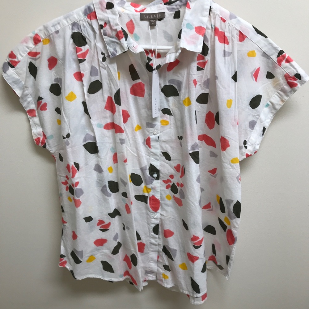 Lilly P Print Blouse, NWT, Size XL